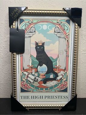NEW Sapna Shah ‘The High Priestess’ Tarot Art Wall Decor 18"H x 12"
